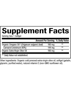 Aceite de Orégano 180 mg Factores Naturales 60 Gelatinas Blandas 2