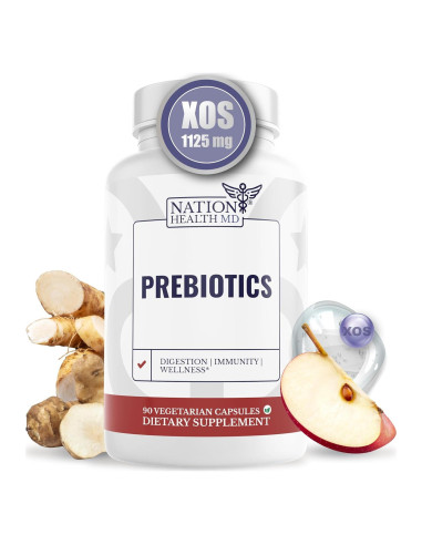 Prebióticos Nation Health MD - 90 Cápsulas Digestión y Bienestar