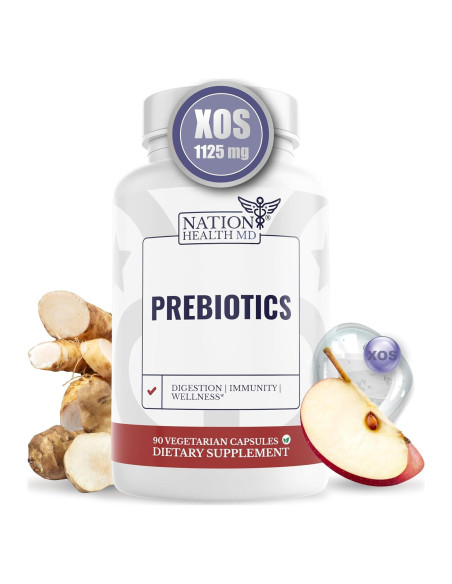 Prebióticos Nation Health MD - 90 Cápsulas Digestión y Bienestar