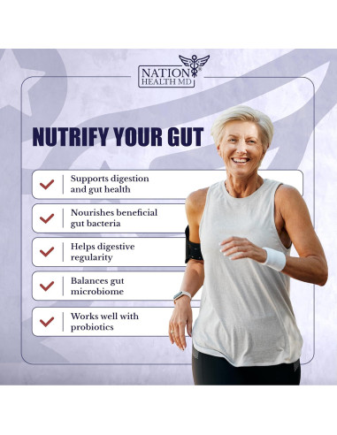 Prebióticos Nation Health MD - 90 Cápsulas Digestión y Bienestar