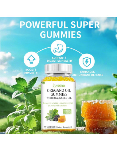 Gominolas de Aceite de Orégano HEERB 6000mg con Semilla Negra