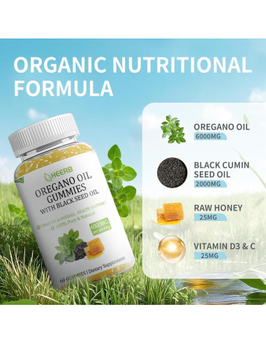 Gominolas de Aceite de Orégano HEERB 6000mg con Semilla Negra