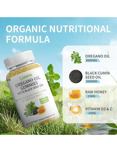 Gominolas de Aceite de Orégano HEERB 6000mg con Semilla Negra