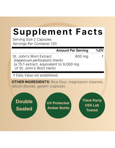 NatureBell Hierba de San Juan 9000mg 240 Cápsulas Extracto Herbal