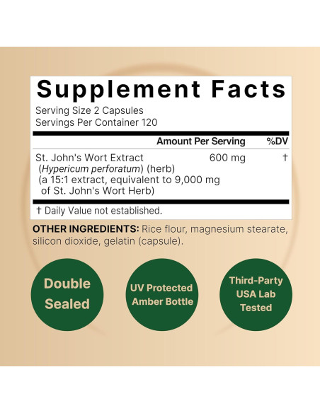 NatureBell Hierba de San Juan 9000mg 240 Cápsulas Extracto Herbal