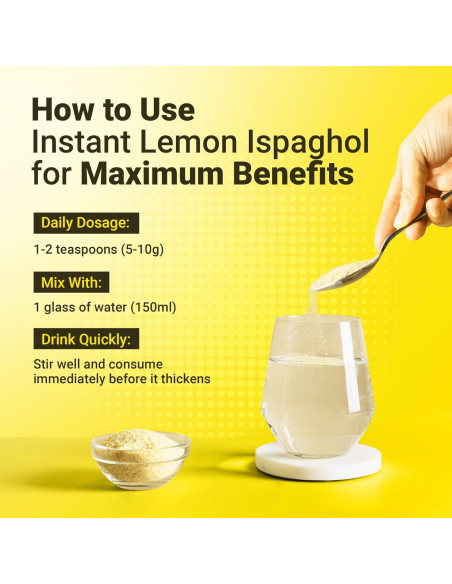 Suplemento de fibra Hemani Ispaghol 100g sabor limón