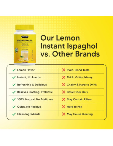 Suplemento de fibra Hemani Ispaghol 100g sabor limón