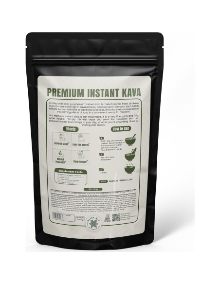 Kava Instantáneo Mitra Man 100% Natural 113.4g - Polvo Calmante