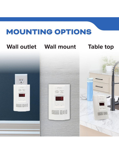 Detector de Monóxido de Carbono Kidde KN-COEG-3 Enchufable con Pantalla LED