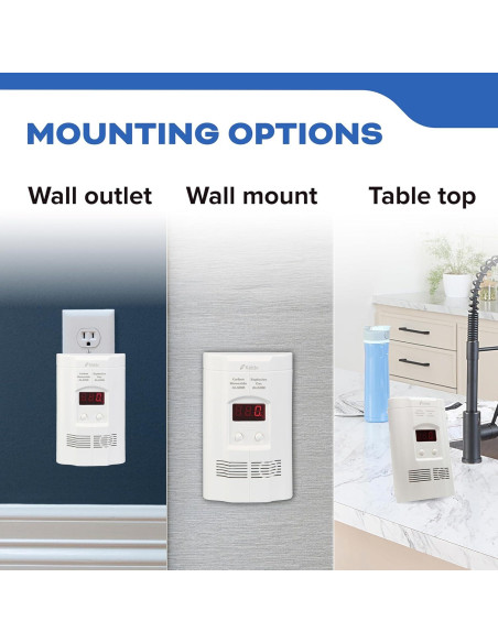Detector de Monóxido de Carbono Kidde KN-COEG-3 Enchufable con Pantalla LED