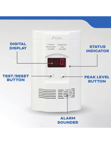 Detector de Monóxido de Carbono Kidde KN-COEG-3 Enchufable con Pantalla LED
