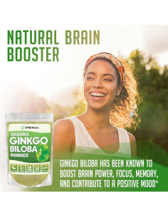 Polvo Orgánico de Ginkgo Biloba XPRS Nutra 453.6 g - Suplemento Vegano 2
