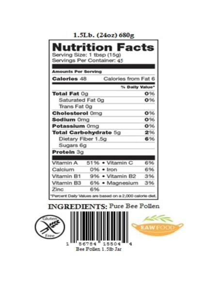 Polen de Abeja Crudo Prairie River 0.68kg Natural Nebraska