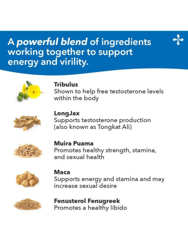 LifeSeasons Masculini-T - Suplemento Natural Testosterona 90 Cápsulas