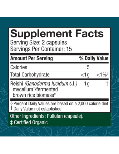 Cápsulas de Reishi Host Defense - Suplemento Inmunológico 30 Unidades