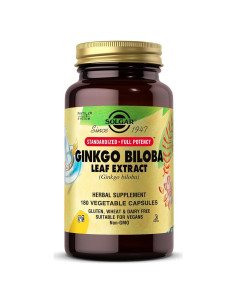 Extracto de Ginkgo Biloba Solgar - 180 Cápsulas Veganas - Sin Gluten