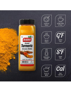 Polvo de Cúrcuma Molido Badia 453.6 g - Sazonador Premium 2