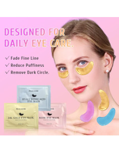 Parches para Ojos LIYALAN - 30 Pares con Ácido Hialurónico y Oro 24K 2