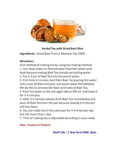 Té de Hierbas Bael Seco Aegle Marmelos 300 g - Grado Premium