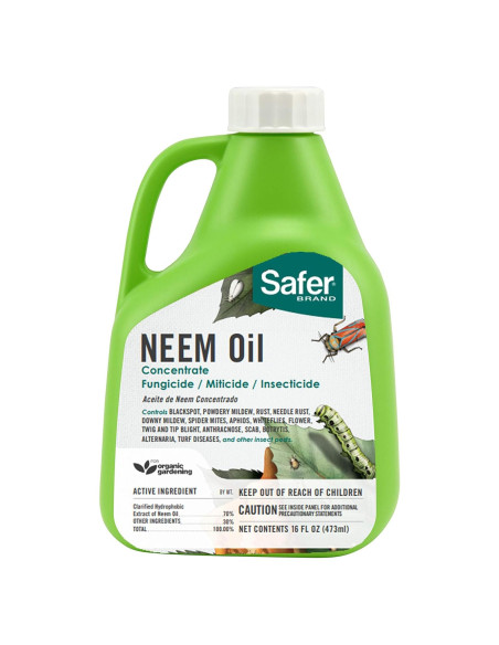 Concentrado de Aceite de Neem Safer 473 ml - Insecticida y Fungicida