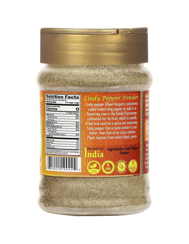 Pimienta Larga en Polvo Rani Lindy 100g - Natural y Vegano