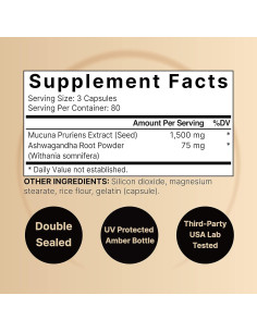 Cápsulas de Mucuna Pruriens 1500mg NatureBell 240 Unidades 2