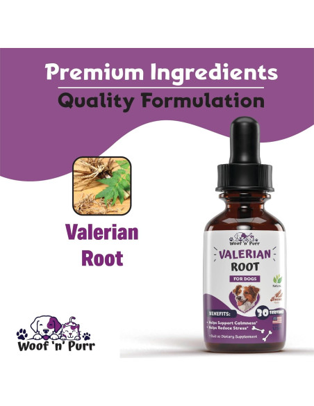 Tintura de Raíz de Valeriana para Perros Woof 'n' Purr 30 ml