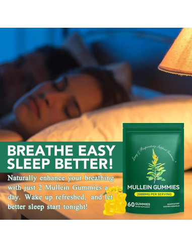 Gomitas de Hoja de Mullein WHLH 2000mg Veganas 60 Unidades