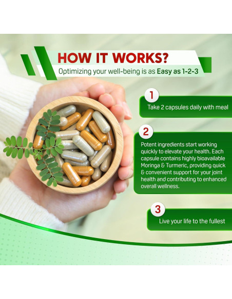 Suplemento de Moringa PeakPury 150 Cápsulas - Bienestar Articular