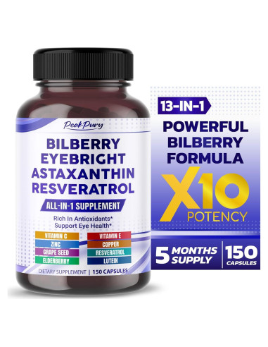 Suplemento Antioxidante PeakPury 150 Cápsulas Salud Ocular