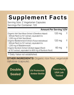 Cápsulas de Musgo Marino Irlandés NatureBell 3000mg 240 Unidades 2