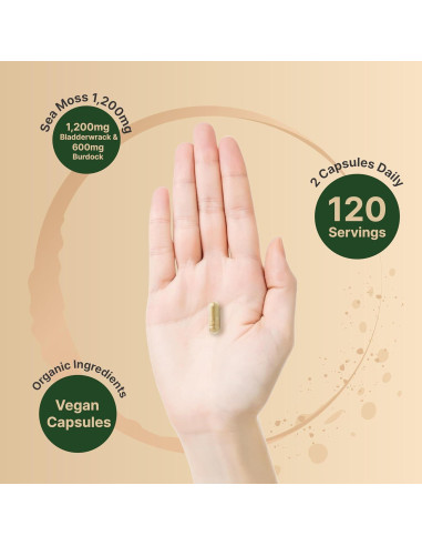 Cápsulas de Musgo Marino Irlandés NatureBell 3000mg 240 Unidades