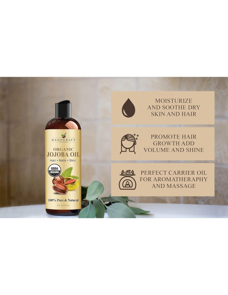 Aceite de Jojoba Orgánico USDA Handcraft Blends 236 ml - Puro y Natural