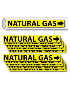Etiquetas de Tubería de Gas Natural Wrapco - Paquete de 10 - PVC