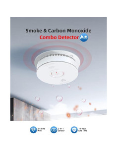 Detector de Humo y Monóxido de Carbono SITERWELL GS886W WiFi 2.4GHz 2