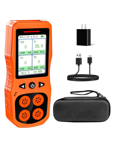 Detector de Gas Multi Gas ZYKYCX 4 Gases O2 CO H2S LEL