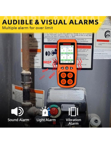 Detector de Gas Multi Gas ZYKYCX 4 Gases O2 CO H2S LEL