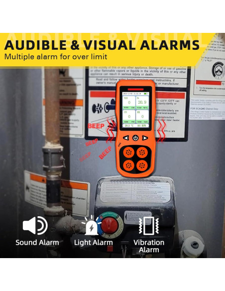 Detector de Gas Multi Gas ZYKYCX 4 Gases O2 CO H2S LEL