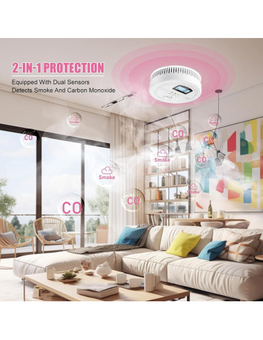 Paquete de 3 Detectores de Humo y Monóxido de Carbono CDR-813