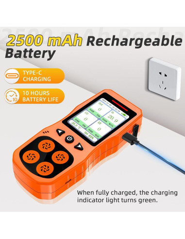 Detector de Gas Multi Gas ZYKYCX 4 Gases O2 CO H2S LEL