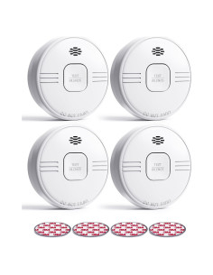 Detector de Humo Ecoey ZA208B con Batería de 10 Años - Paquete de 4