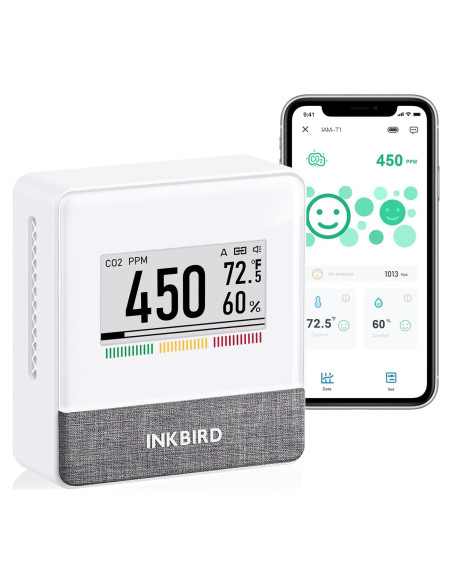 Detector de CO2 Portátil INKBIRD IAM-T2 con Bluetooth