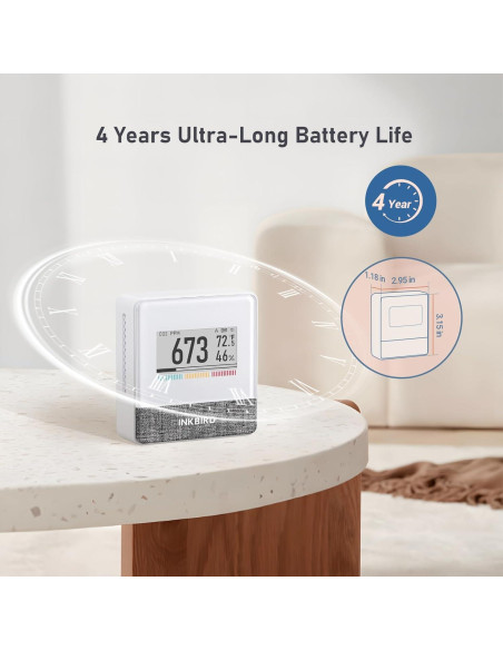 Detector de CO2 Portátil INKBIRD IAM-T2 con Bluetooth