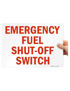 Cartel de Emergencia de Combustible SmartSign 25.4x35.6cm Aluminio