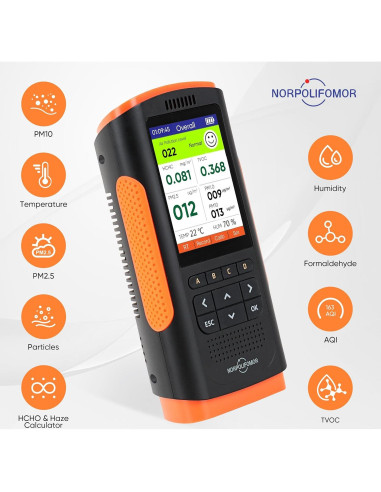 Monitor de Calidad del Aire Norpolifomor WP6933 - Detección PM2.5 y HCHO