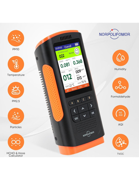 Monitor de Calidad del Aire Norpolifomor WP6933 - Detección PM2.5 y HCHO