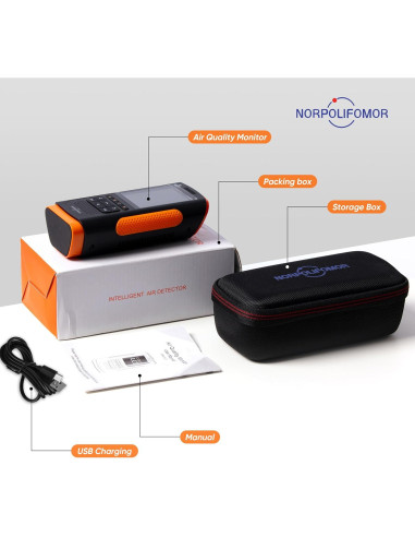 Monitor de Calidad del Aire Norpolifomor WP6933 - Detección PM2.5 y HCHO