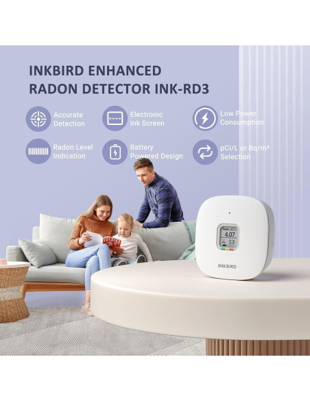 Detector de Radón INKBIRD RN300S-US, Monitoreo Preciso 2 Años