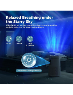 Purificador de Aire AROEVE MK09W con Proyector de Estrellas 2