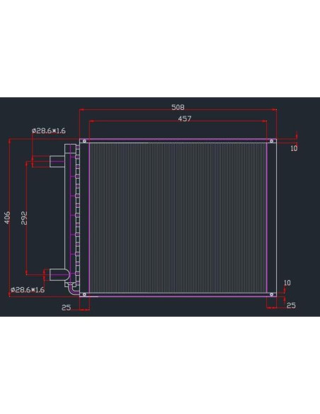 Intercambiador de Calor GPOAS 16x18 Agua a Aire para Estufas